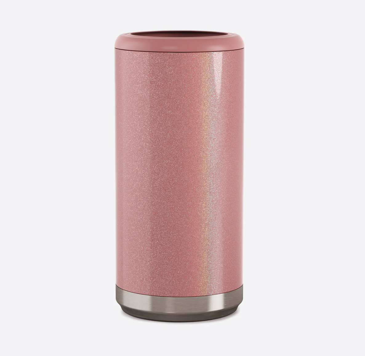 Dusty Rose Glitter Skinny Can Cooler