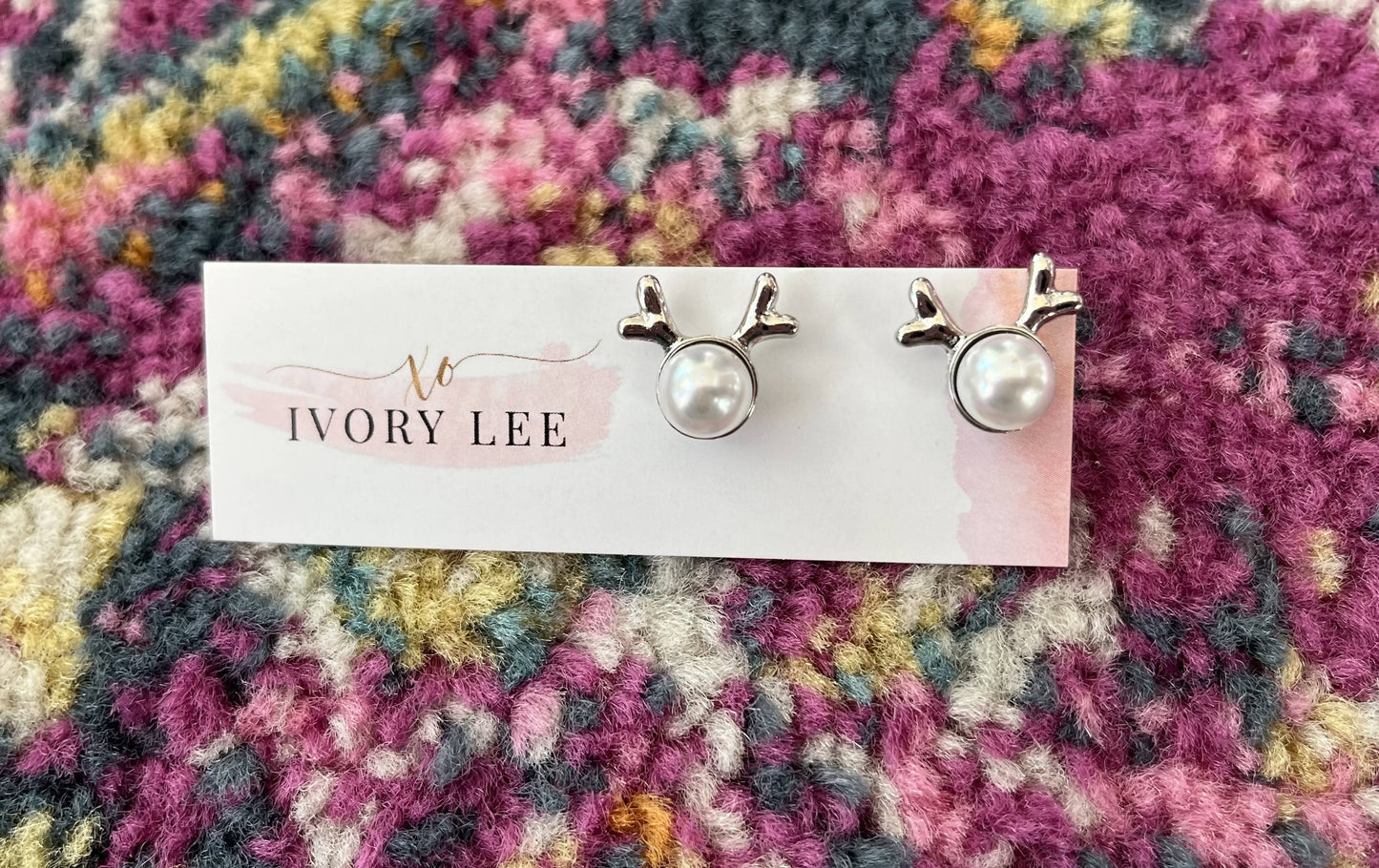 Pearl Reindeer Studs