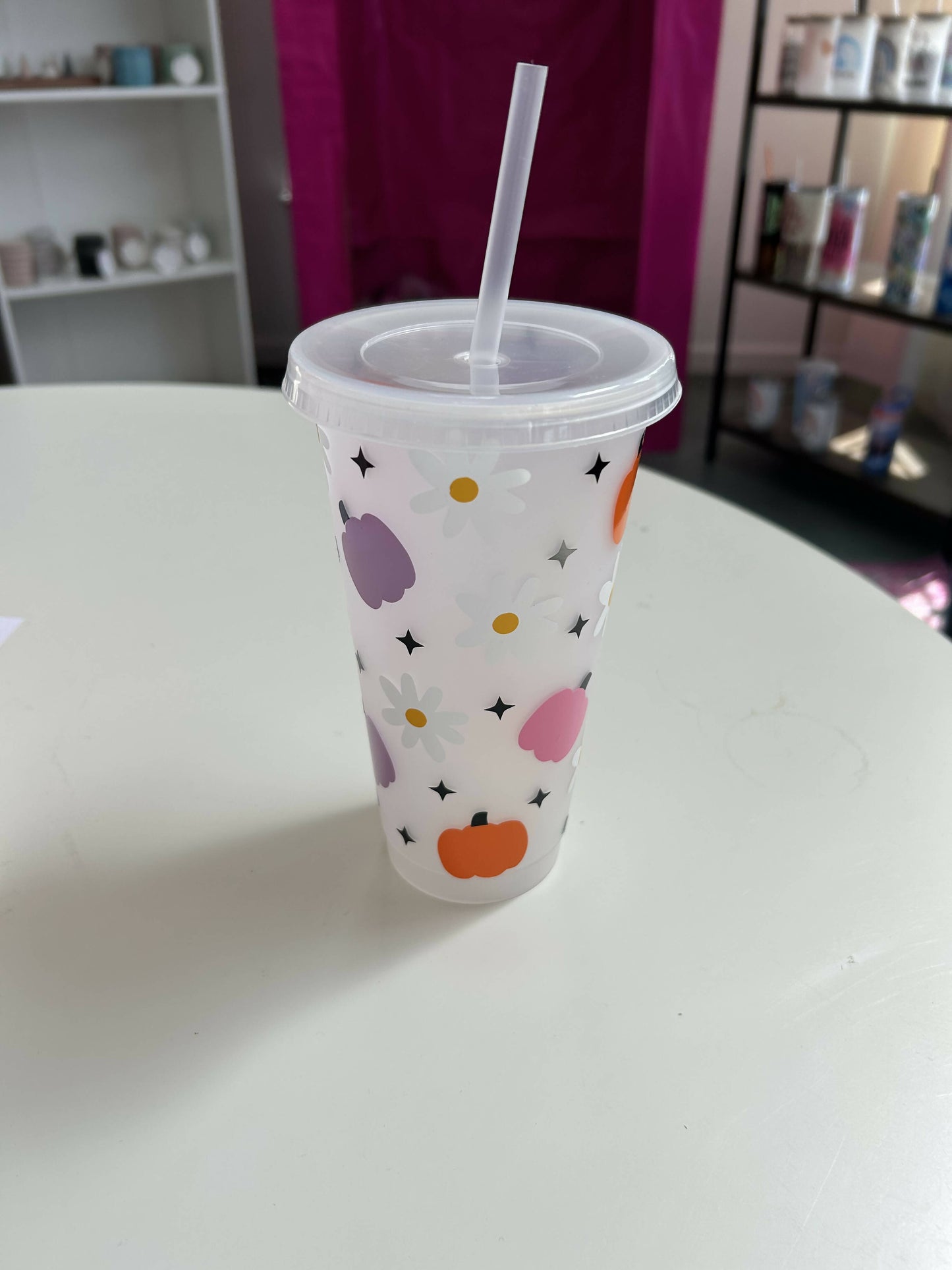Floral pumpkin- tumbler