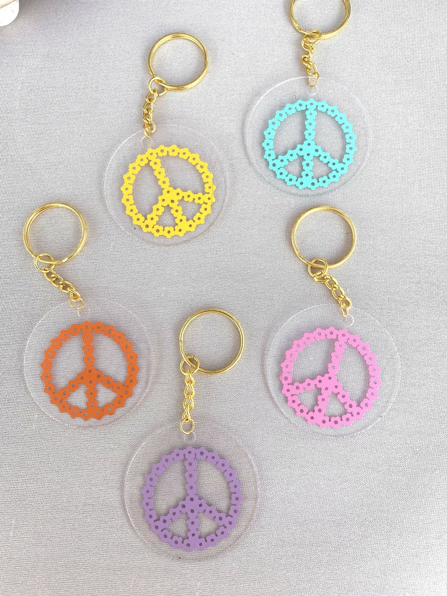 Round Keychain - Peace Sign