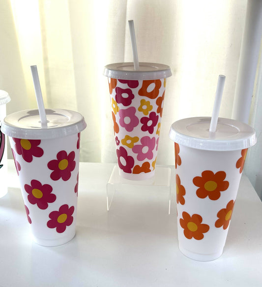 Retro Flowers- Tumbler