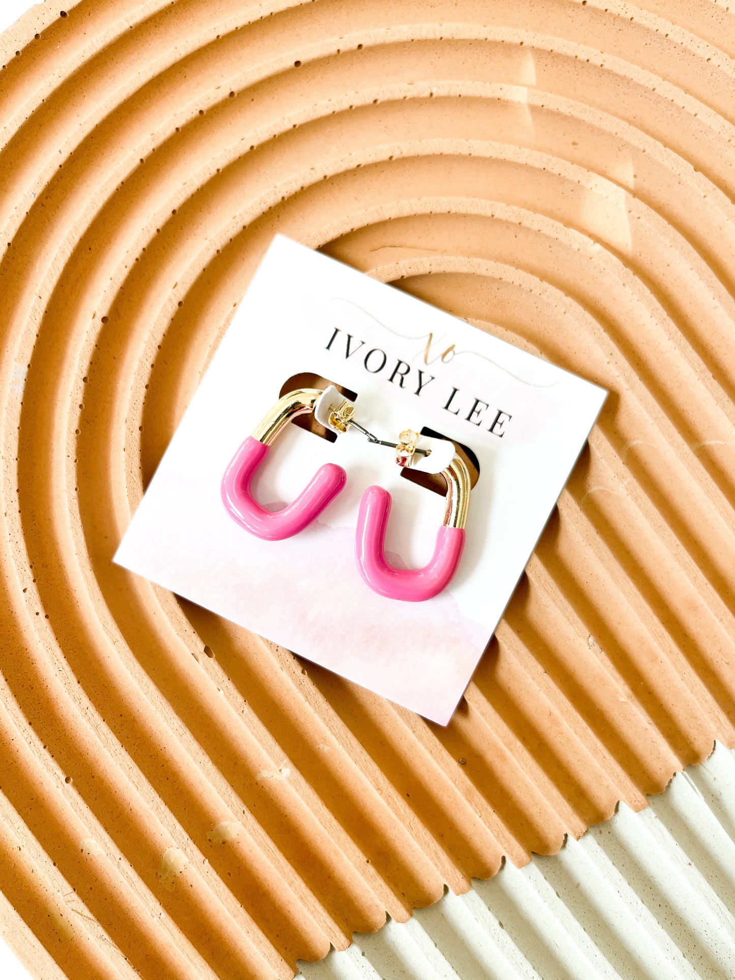 Half & Half Pink Earrings