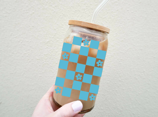 New Checkered Glass Tumbler