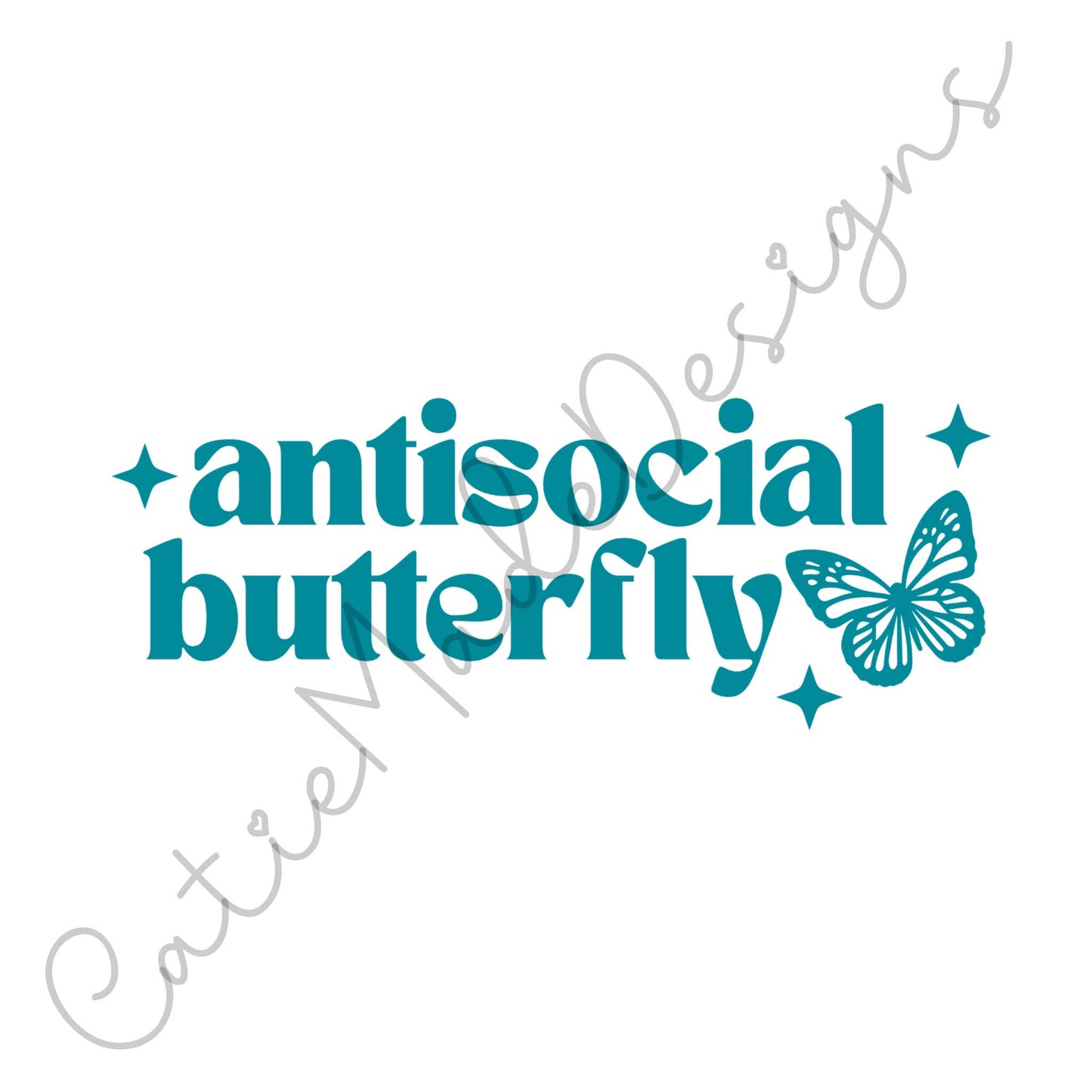 Vinyl Decal- antisocial butterfly