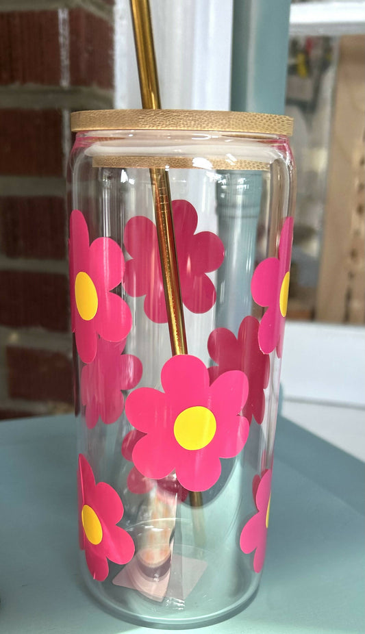 Floral- Glass Tumbler