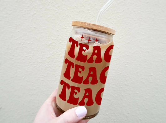 TeacherTeacherTeacher- Glass Tumbler